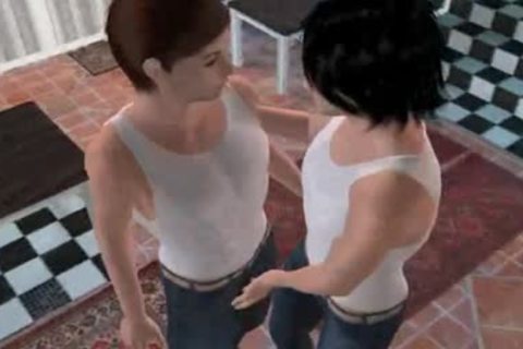 Three lewd 3D guys receive it on