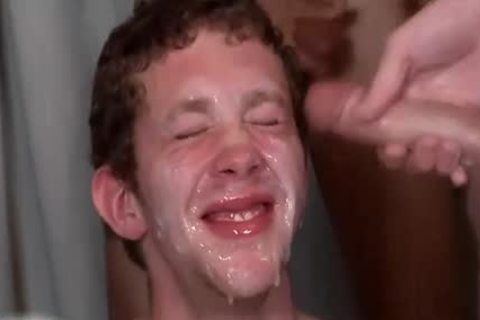lascivious gay man blows peniss And receives pounded In A Bukkake Party