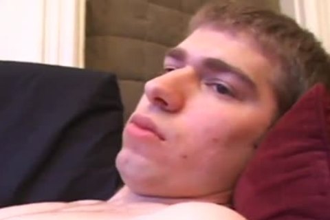 brunette boy Strokes His dick And Cums A Lot