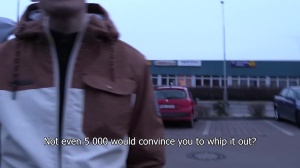 A real girl does quite crazy things in a parking lot