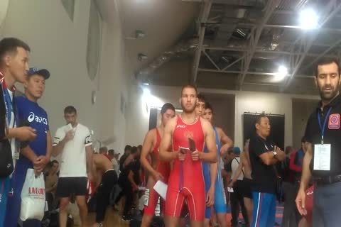 Middle Eastern twinks Weigh-in before Wrestling Tournament