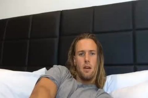 Blond guy On web camera